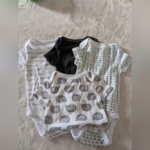 Cloud Island Baby Onesies with Mint Patterns